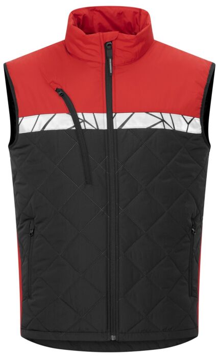Projob 7700 Bodywarmer Heren Zwart/Rood