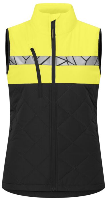 Projob 7701 Bodywarmer Dames Zwart/Geel
