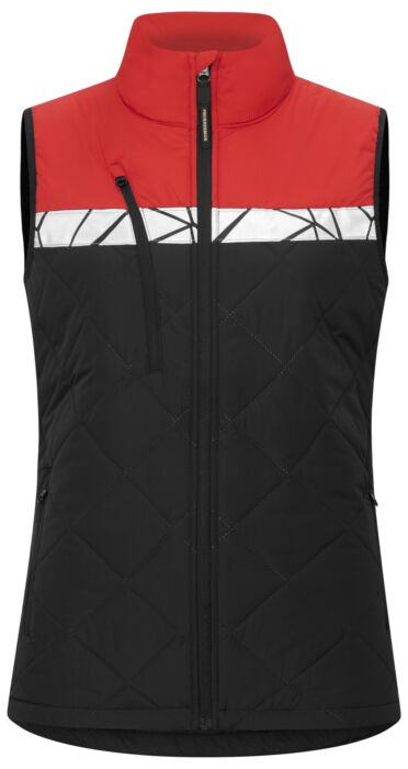 Projob 7701 Bodywarmer Dames Zwart/Rood