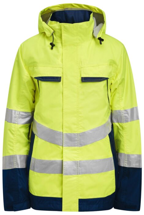 Jobman 1283 Hi-Vis Shell Jacket Geel/Navy
