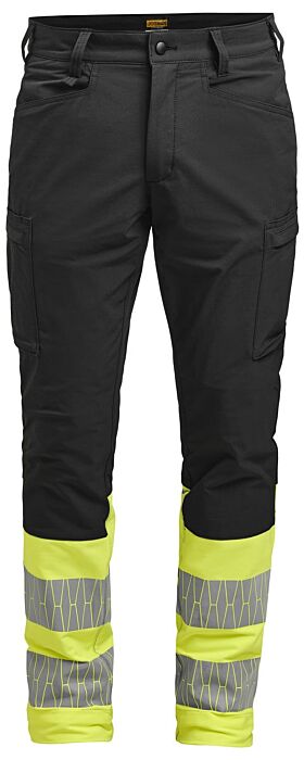Jobman 2329 Hi-Vis Women'S Service Trousers Stretch Dames Zwart/Geel