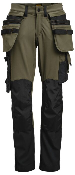 Jobman 2371 Women’S Craftsman Trousers Stretch Hp Dames Olijfgroen/Zwart