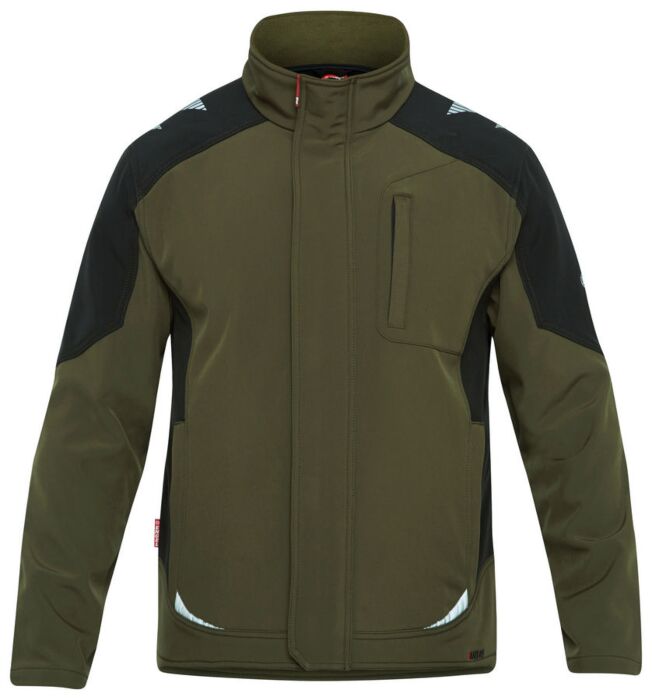 F. Engel 8810-229 Softshelljack Groen/Zwart