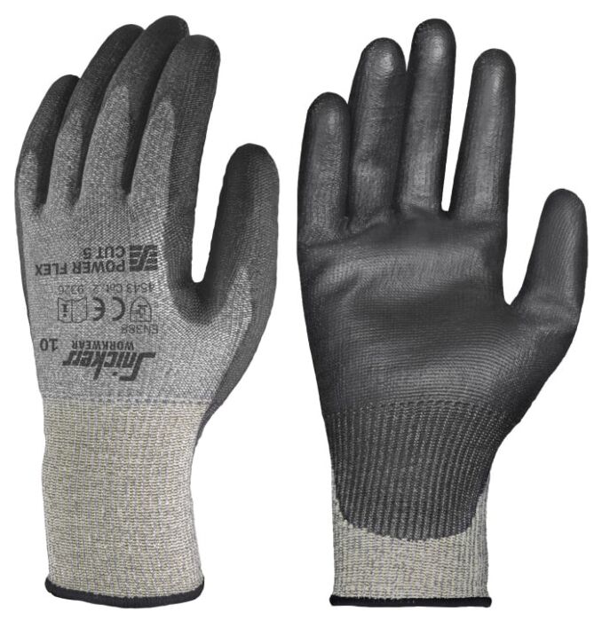 Snickers 9326 Power Flex Cut 5 Gloves Steengrijs/Zwart
