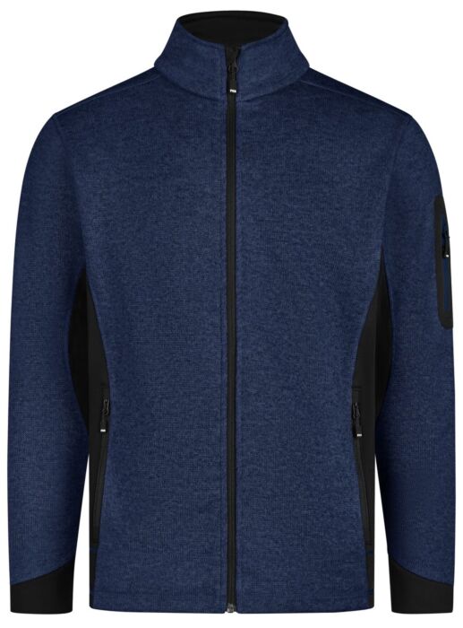 FHB Christoph Herenvest Tricotfleece Marineblauw-Zwart