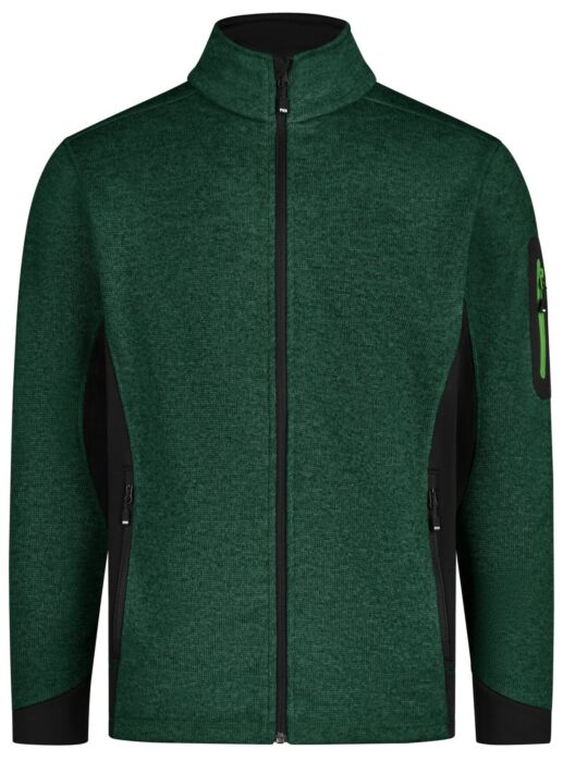 FHB Christoph Herenvest Tricotfleece Groen-Zwart