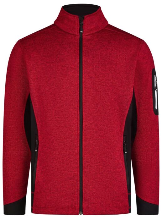 FHB Christoph Herenvest Tricotfleece Rood-Zwart