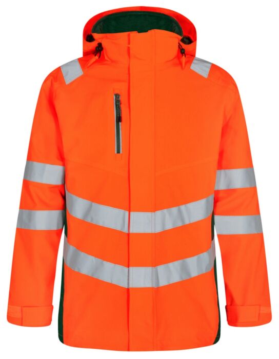 F. Engel 1145-930 Safety Parka Shell Jacket Orange/Green
