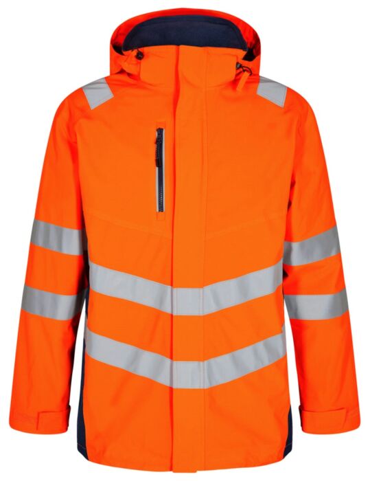 F. Engel 1145-930 Safety Parka Shell Jacket Orange/Blue Ink