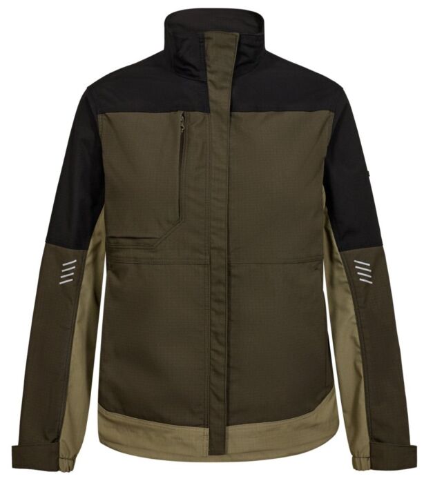Engel 1333-144 Entire werkjack met stretch voor dames Bosgroen/Zwart