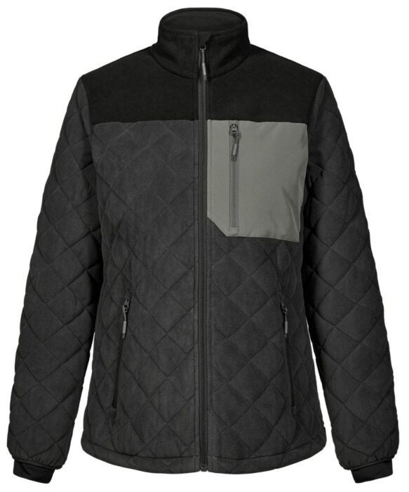 Engel 1336-143 Entire gewatteerd fleecejack voor dames Antracietgrijs/Zwart