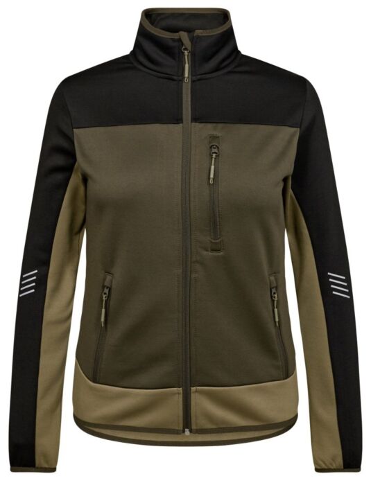 Engel 8336-238 Entire midlayer-jack voor dames Bosgroen/Zwart