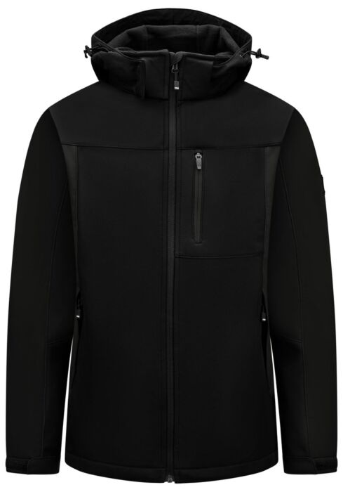 FHB Jannik Softshelljack Zwart Zwart
