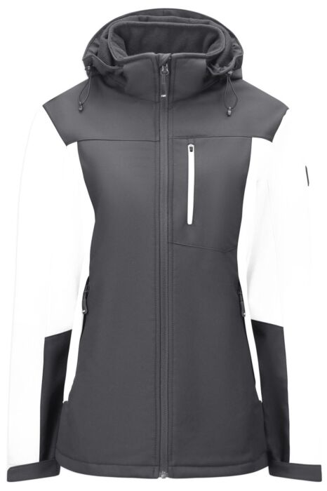 FHB Julia Softshell-Jack Dames Wit-Antraciet