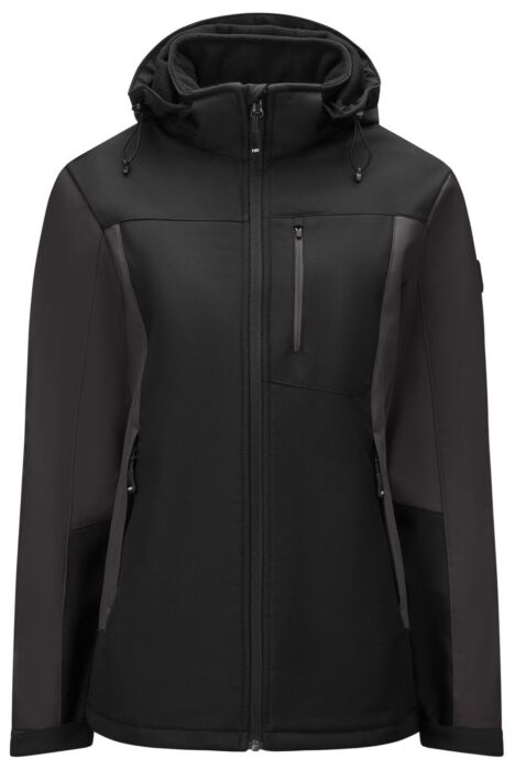 FHB Julia Softshell-Jack Dames Antraciet-Zwart