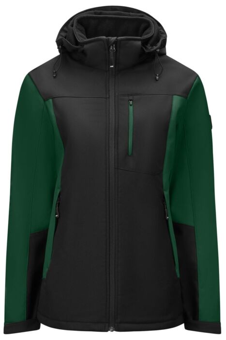 FHB Julia Softshell-Jack Dames Groen-Zwart