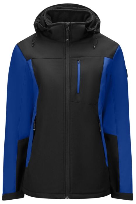 FHB Julia Softshell-Jack Dames Korenblauw-Zwart