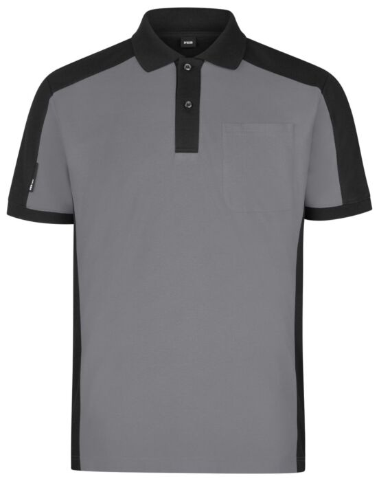 FHB Konrad Poloshirt tweekleurig Grijs-Zwart
