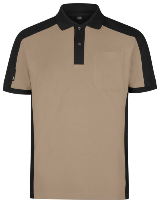 FHB Konrad Poloshirt tweekleurig Beige-Zwart