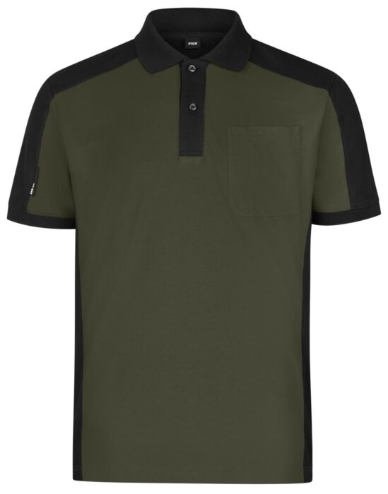 FHB Konrad Poloshirt tweekleurig Olijfgroen-Zwart