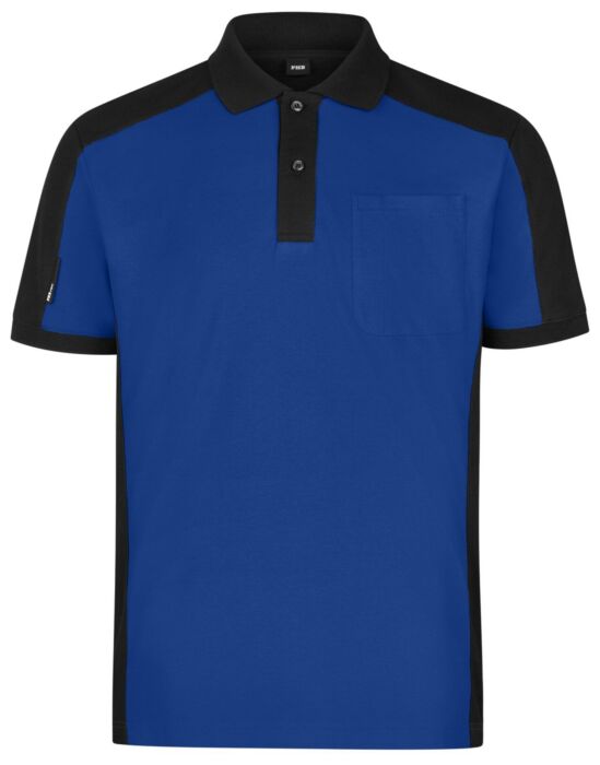FHB Konrad Poloshirt tweekleurig Korenblauw-Zwart