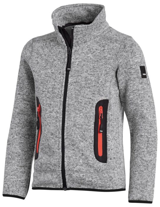 FHB Mats Gebreide Fleece Kinderjack Grijs