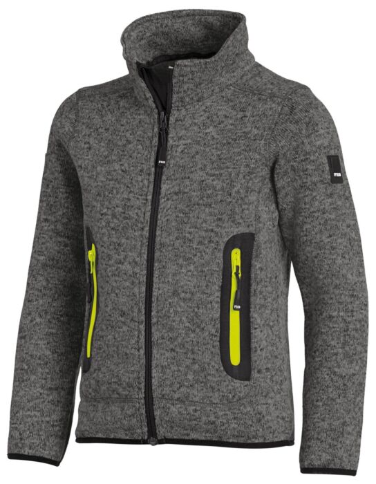 FHB Mats Gebreide Fleece Kinderjack Antraciet