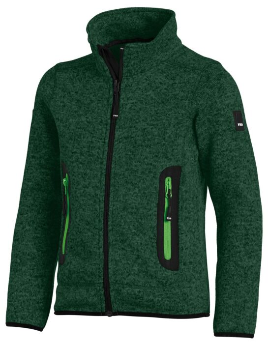 FHB Mats Gebreide Fleece Kinderjack Groen
