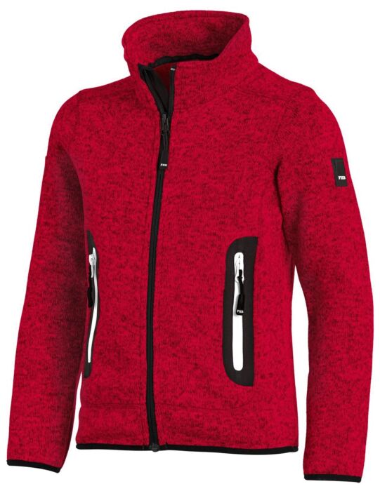 FHB Mats Gebreide Fleece Kinderjack Rood