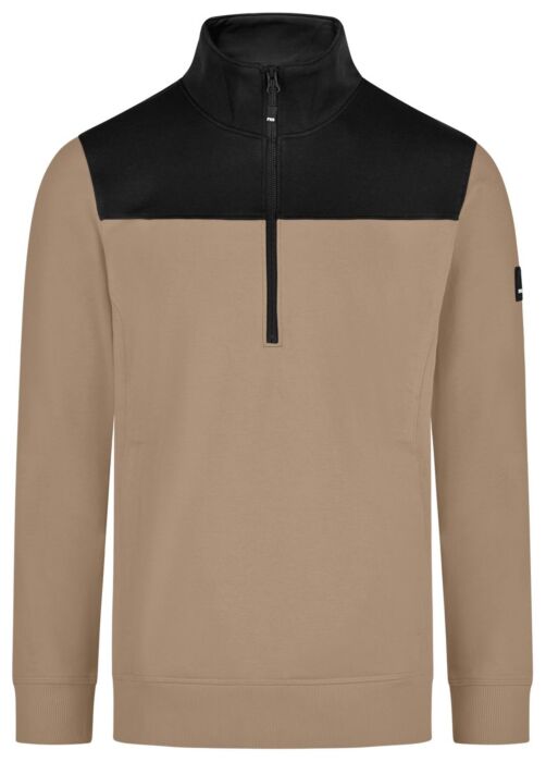 FHB Rob Zip-Sweatshirt Beige-Zwart