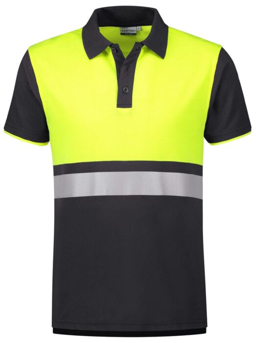 Santino Hamburg Poloshirt Graphite / Fluor Yellow