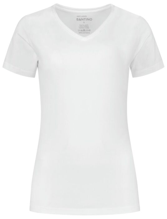 Santino Jazz Ladies V-neck T-shirt White