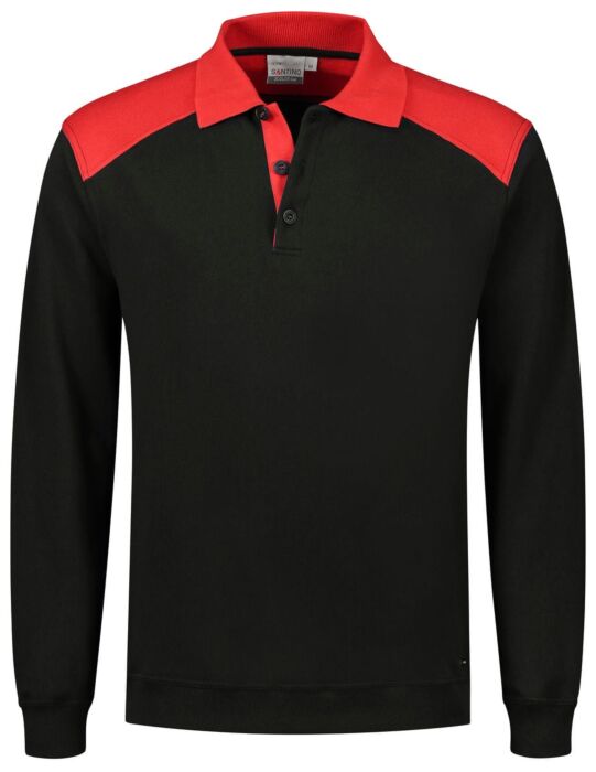 Santino Tesla Polosweater Black / Red