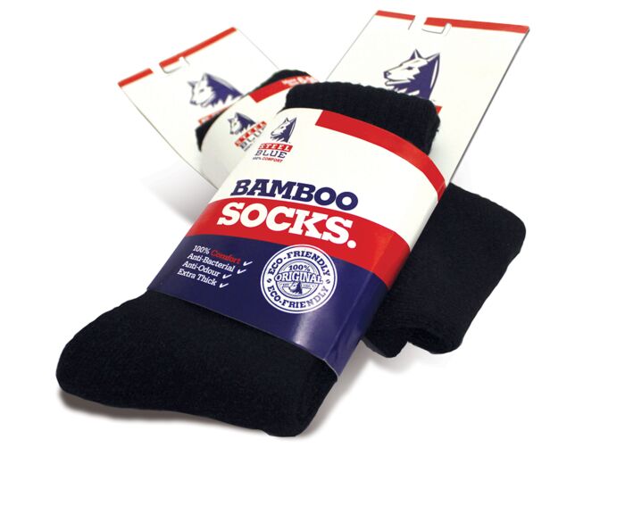 Steel Blue Sokken 92% Bamboo Zwart