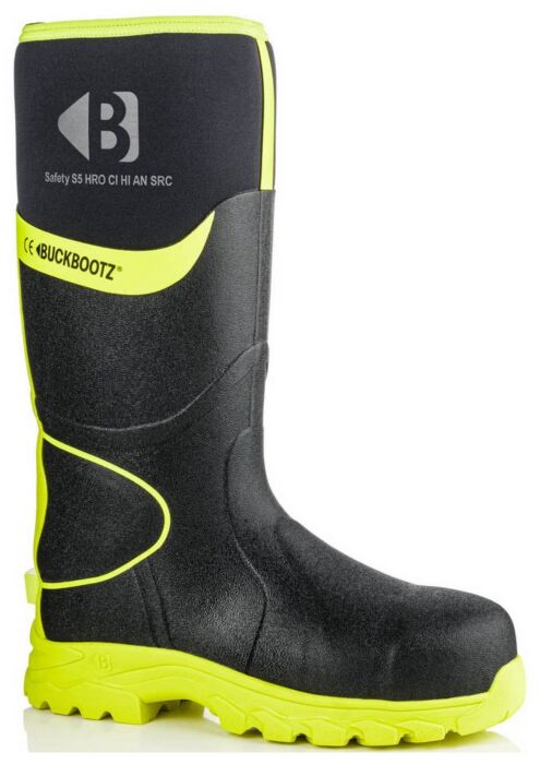 Buckbootz BBZ8000BKYL Neopreen Laars Zwart/geel