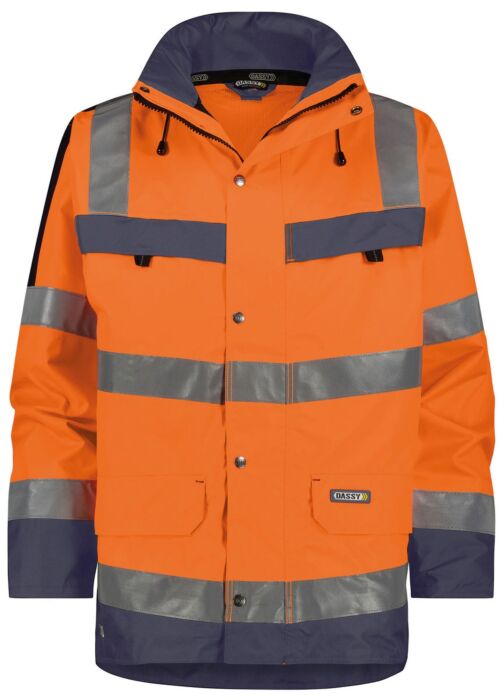 DASSY® Atlantis Hogezichtbaarheidsparka Fluo-Oranje/Marineblauw