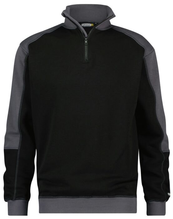 DASSY® Basiel Tweekleurige sweater Zwart/Cementgrijs