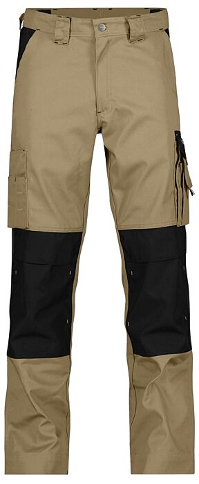 DASSY® Boston Tweekleurige werkbroek met kniezakken Beige/Zwart 245gr
