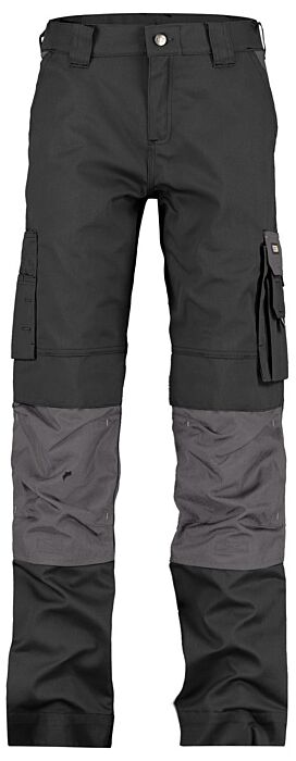 DASSY® Boston Women Tweekleurige werkbroek met kniezakken voor dames Zwart/Cementgrijs