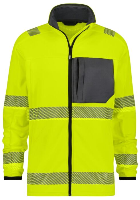 DASSY® Camden Hogezichtbaarheidsmidlayerjacket Fluogeel/Cementgrijs