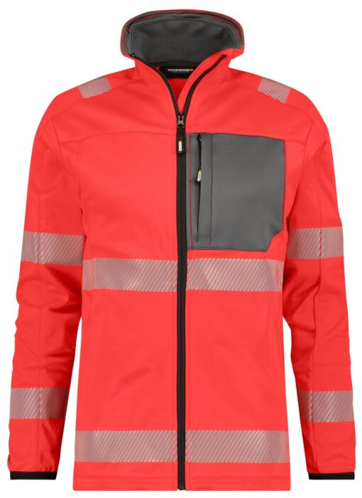 DASSY® Camden Hogezichtbaarheidsmidlayerjacket Fluorood/Cementgrijs