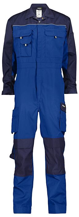 DASSY® Cannes Tweekleurige overall met kniezakken Korenblauw/Marineblauw