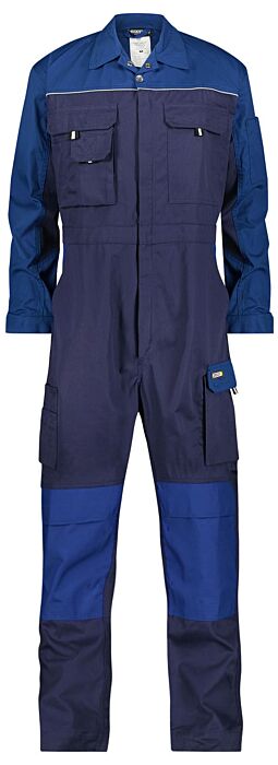 DASSY® Cannes Tweekleurige overall met kniezakken Marineblauw/Korenblauw