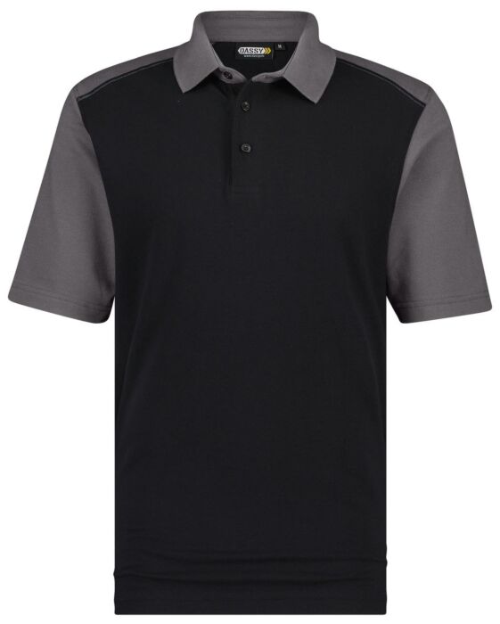 DASSY® Cesar Tweekleurige polo Zwart/Cementgrijs