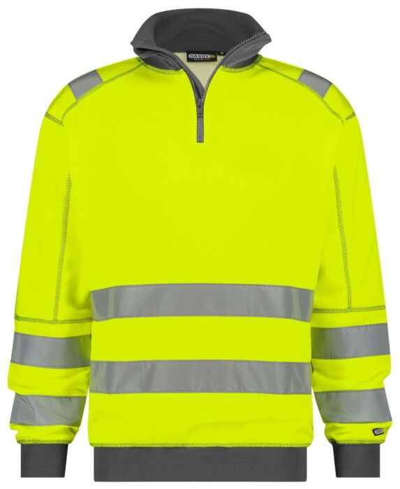 DASSY® Denver Hogezichtbaarheidssweater Fluogeel/Cementgrijs