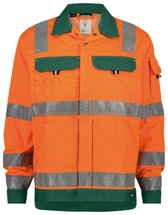 DASSY® Dusseldorf Hogezichtbaarheidsvest Fluo-Oranje/Flessengroen 245gr