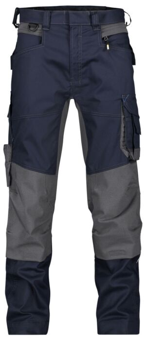 DASSY® Dynax Women Werkbroek met stretch en kniezakken voor dames Nachtblauw/Antracietgrijs
