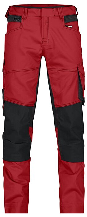 DASSY® Dynax Women Werkbroek met stretch en kniezakken voor dames Rood/Zwart