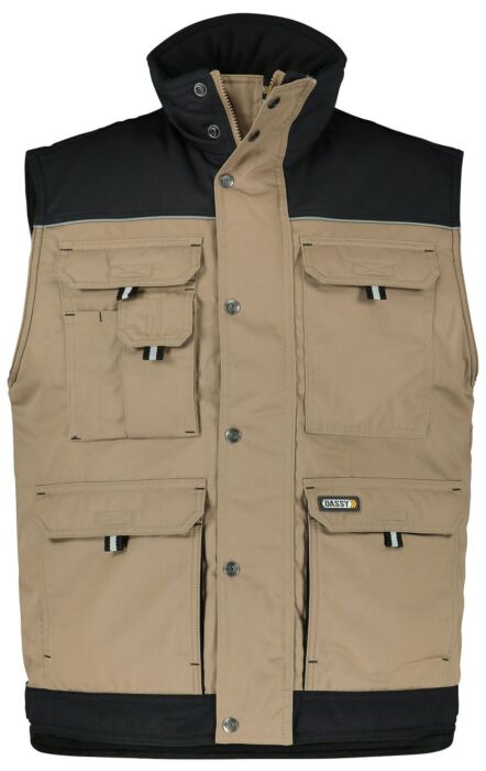 DASSY® Hulst Tweekleurige bodywarmer Beige/Zwart