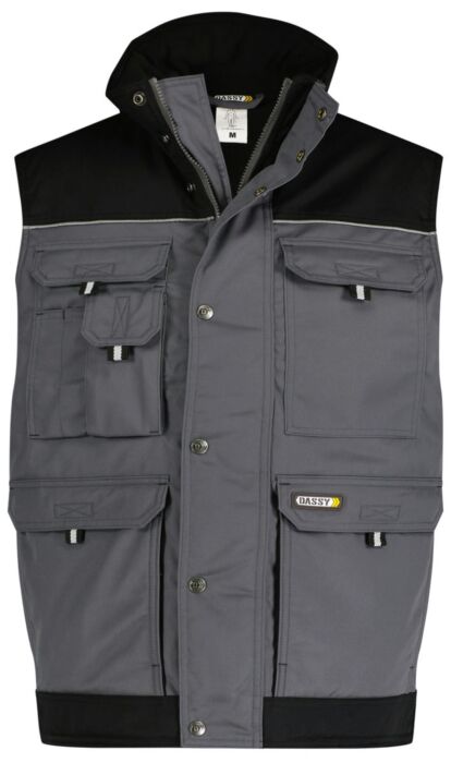DASSY® Hulst Tweekleurige bodywarmer Cementgrijs/Zwart